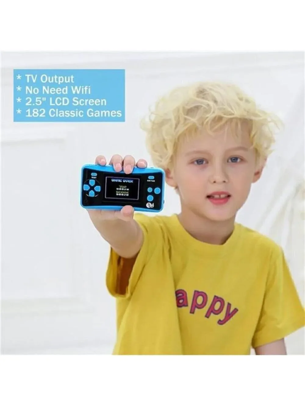 Kids Handheld 182 Built In Games Console Children Ages 4-12 Retro Classic BLUE